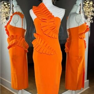 Orange Ruffle Dress